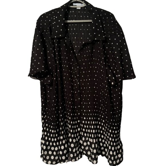 Only Necessities Womens Black & White Polka Dot Blouse Size 30/32W women blouse - Picture 8 of 12